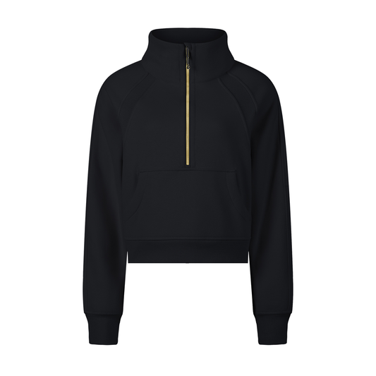Cropped Half-Zip Sweatshirt