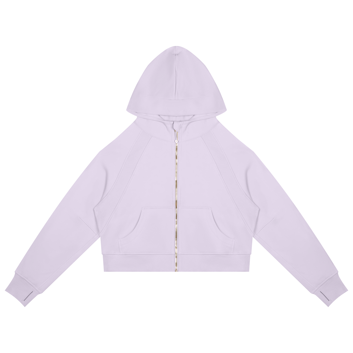 Cropped Zip-Through Hoodie