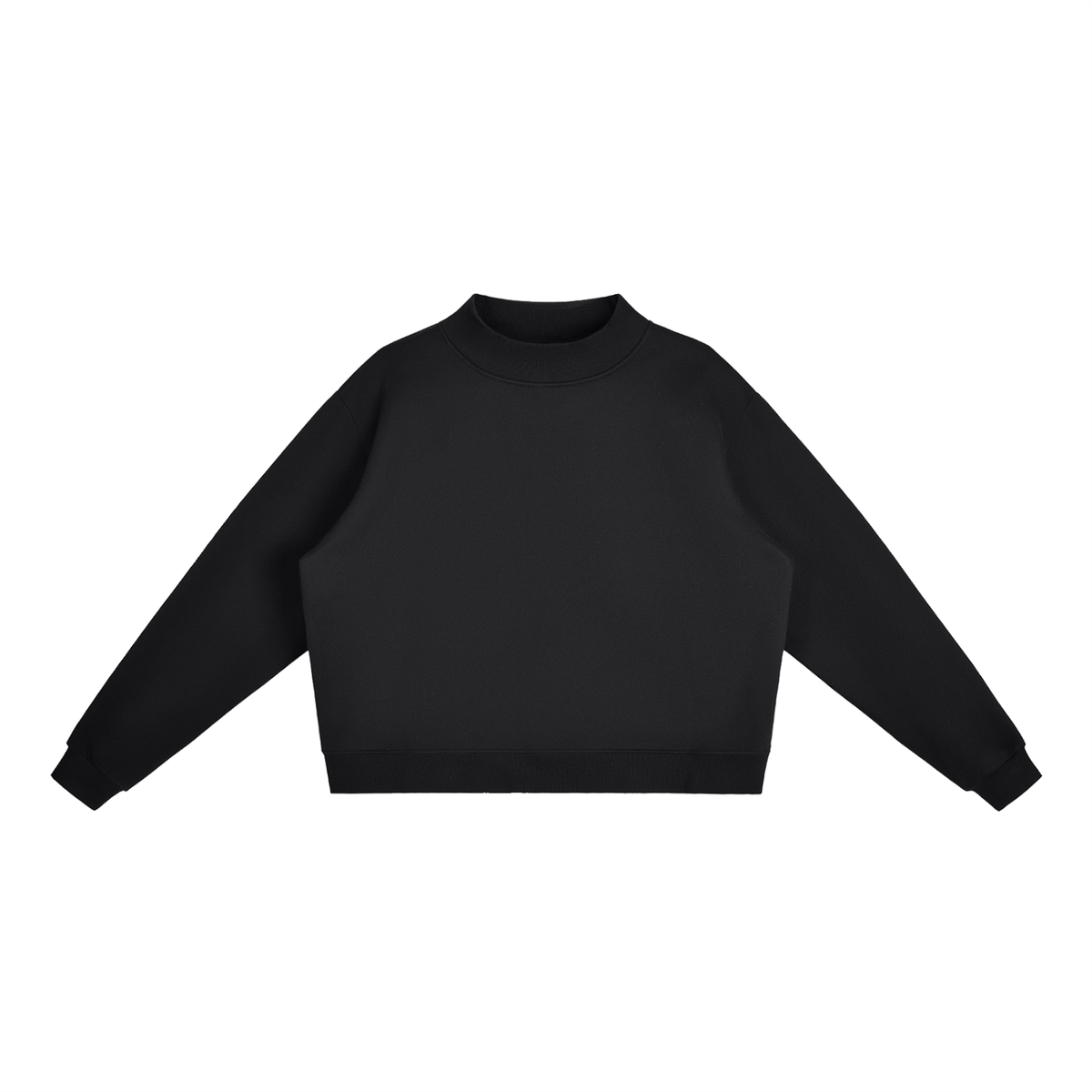 Fleece Mock-Neck Crew Sweatshirt