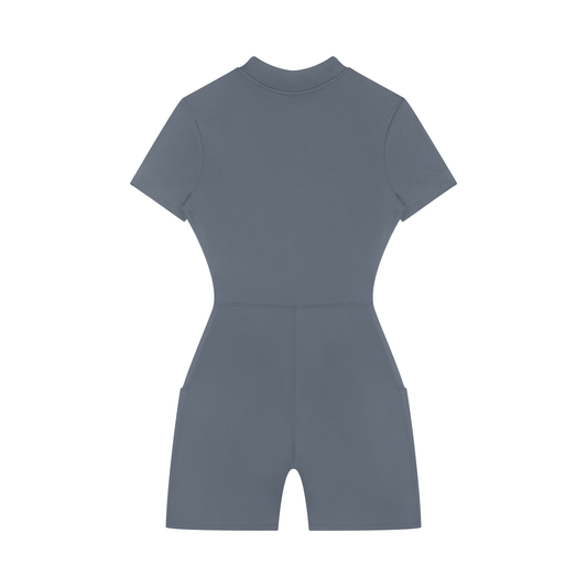 Women's Quarter-Zip Short Sleeve Romper