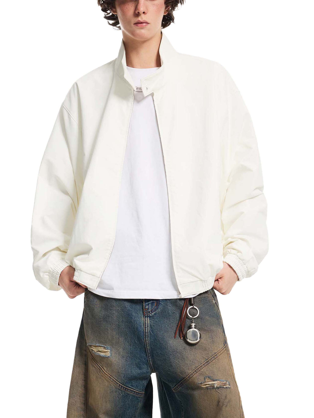 Unisex Stand Collar Bomber Jacket