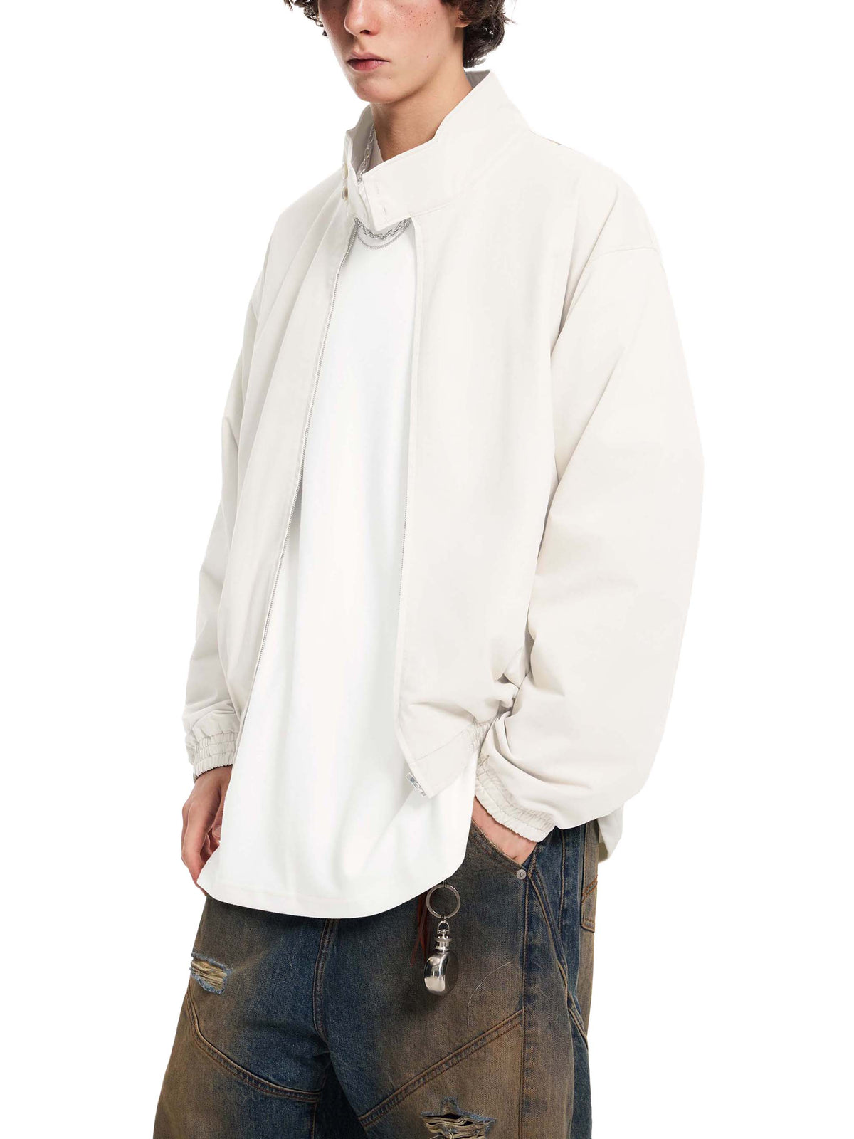 Unisex Stand Collar Bomber Jacket