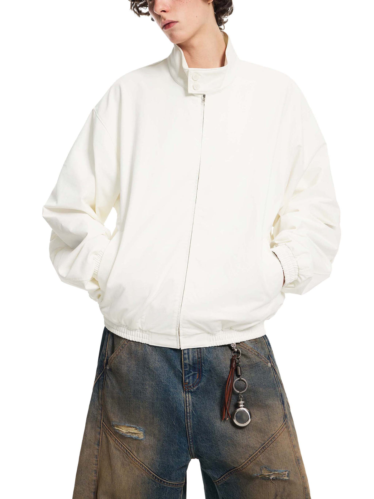 Unisex Stand Collar Bomber Jacket