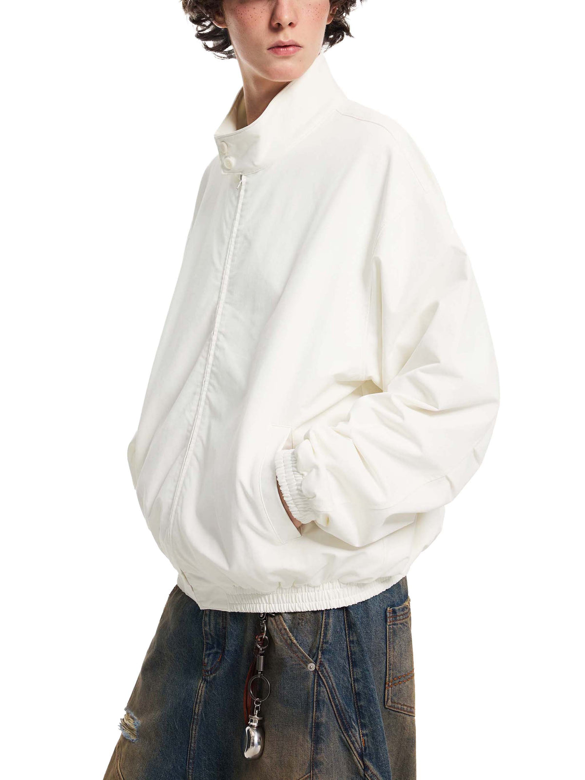 Unisex Stand Collar Bomber Jacket