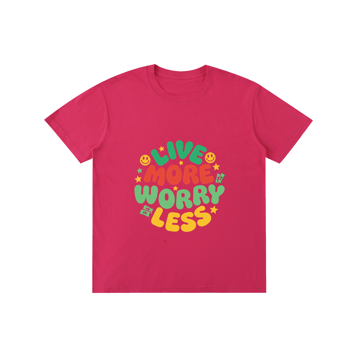 LIVE MORE WORRY LESS Pure Cotton Unisex T-Shirt