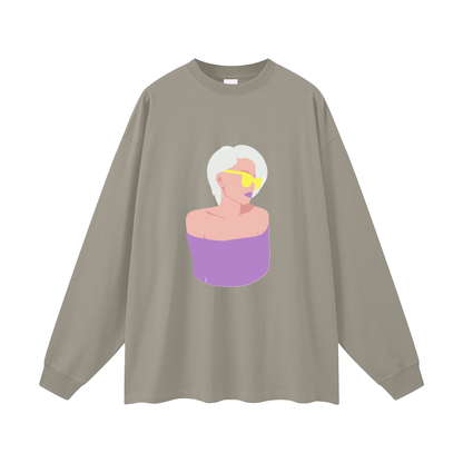 Woman in a Vibe Oversized Unisex Long Sleeve T-Shirt
