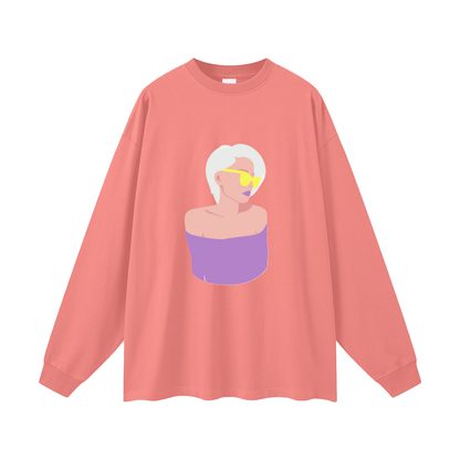 Woman in a Vibe Oversized Unisex Long Sleeve T-Shirt