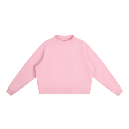 Fleece Mock-Neck Crew Sweatshirt