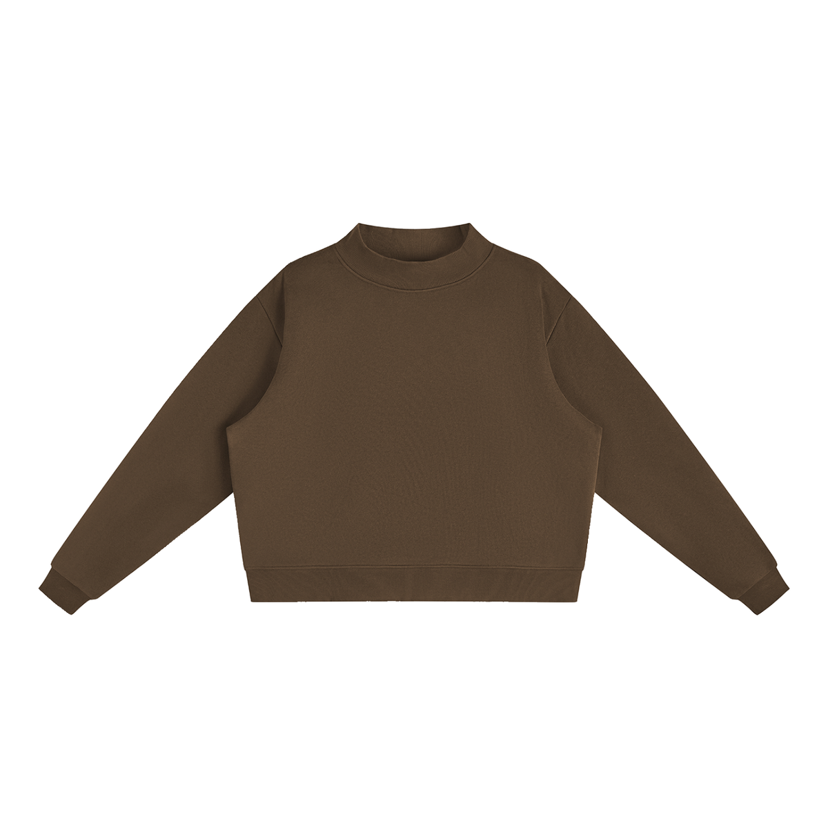 Fleece Mock-Neck Crew Sweatshirt