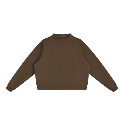 Fleece Mock-Neck Crew Sweatshirt
