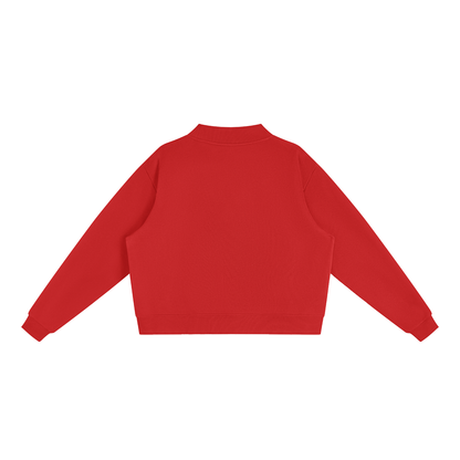Fleece Mock-Neck Crew Sweatshirt