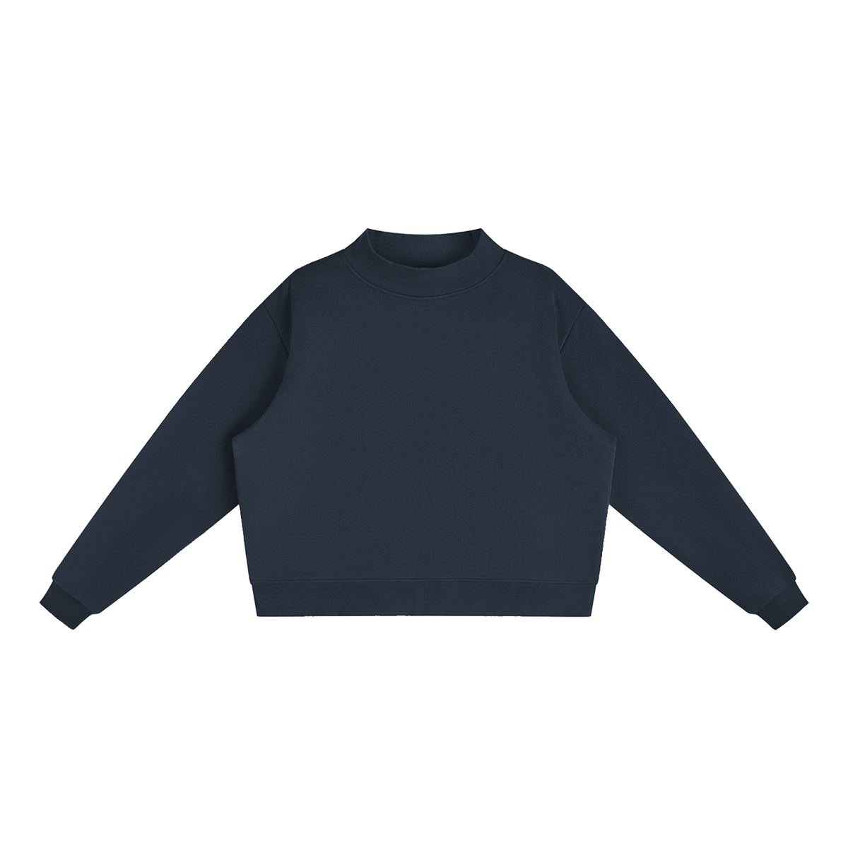 Fleece Mock-Neck Crew Sweatshirt
