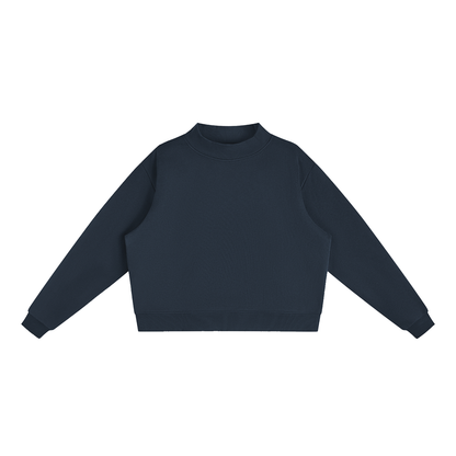 Fleece Mock-Neck Crew Sweatshirt