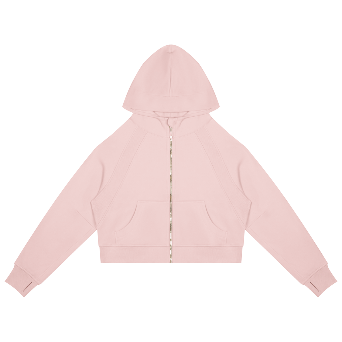 Cropped Zip-Through Hoodie