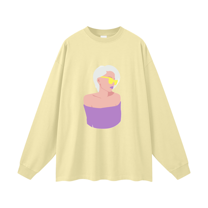 Woman in a Vibe Oversized Unisex Long Sleeve T-Shirt
