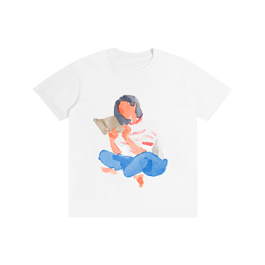 WOMAN READING  Cotton Unisex T-Shirt