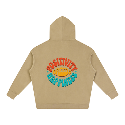 POSITIVITY BREEDS HAPPINESS Oversize Fleeced Hoodie