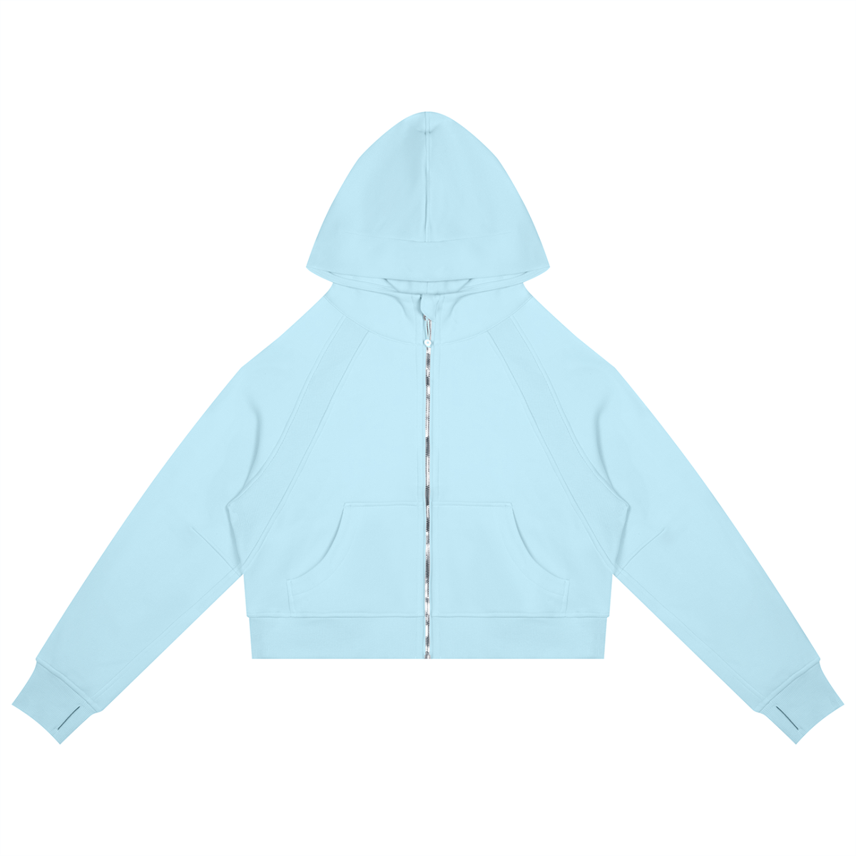 Cropped Zip-Through Hoodie