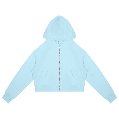 Cropped Zip-Through Hoodie