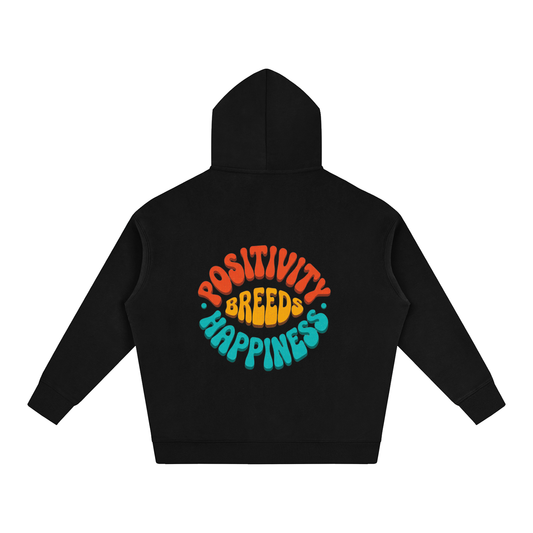 POSITIVITY BREEDS HAPPINESS Oversize Fleeced Hoodie