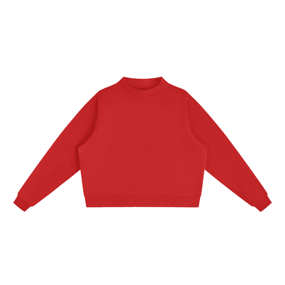 Fleece Mock-Neck Crew Sweatshirt