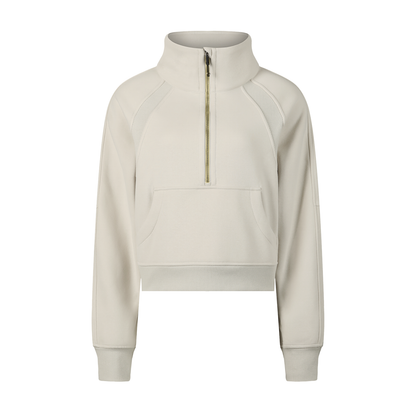 Cropped Half-Zip Sweatshirt