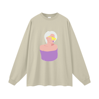 Woman in a Vibe Oversized Unisex Long Sleeve T-Shirt