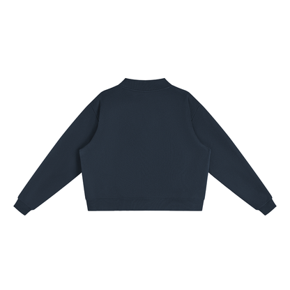 Fleece Mock-Neck Crew Sweatshirt