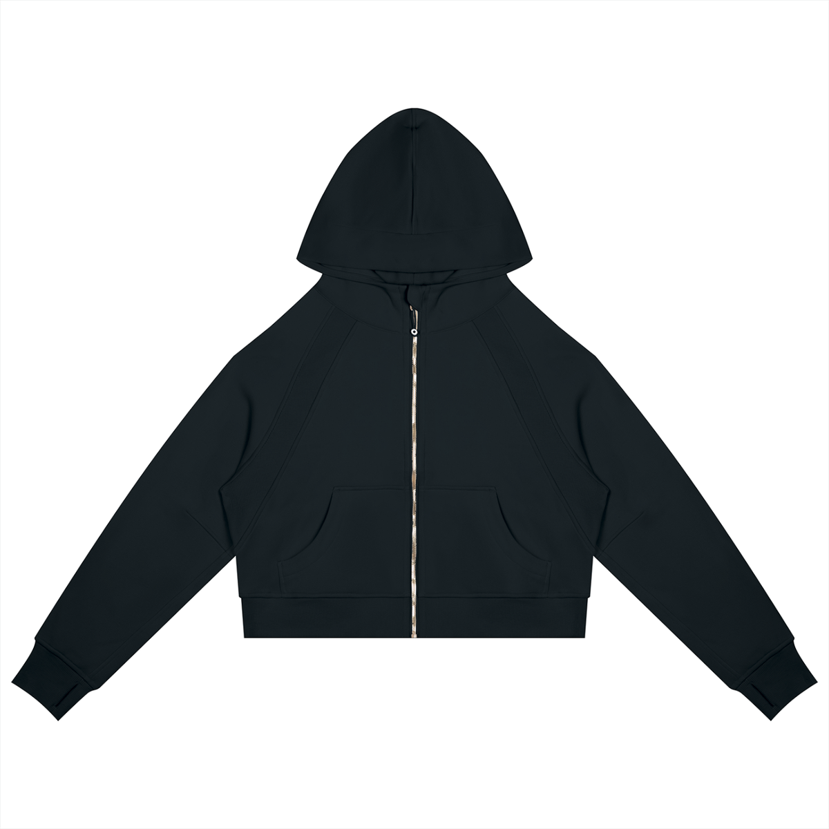 Cropped Zip-Through Hoodie