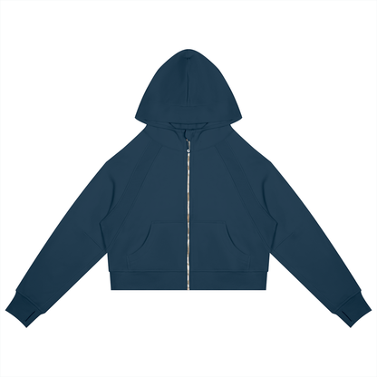 Cropped Zip-Through Hoodie