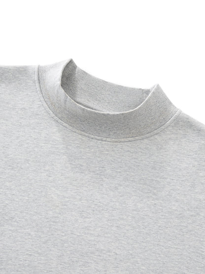Fleece Mock-Neck Crew Sweatshirt