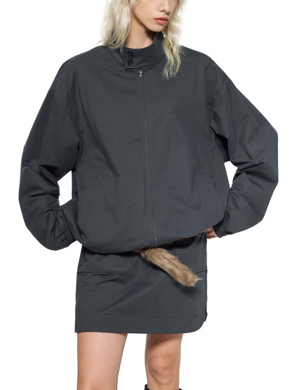 Unisex Stand Collar Bomber Jacket