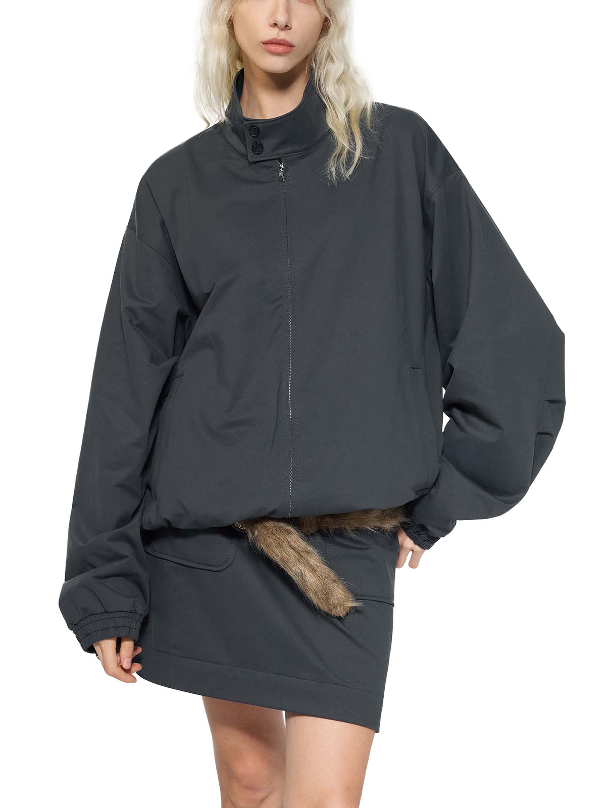 Unisex Stand Collar Bomber Jacket