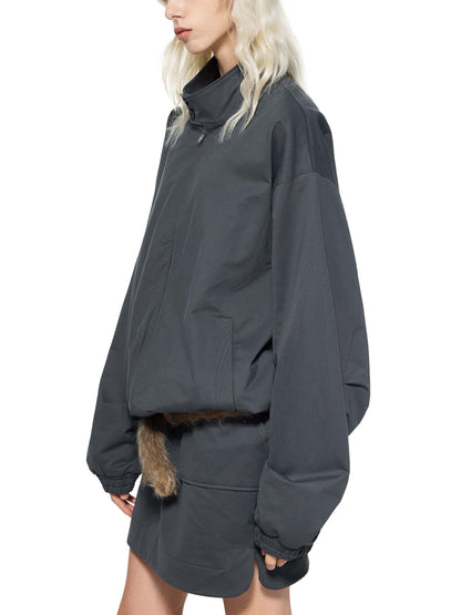 Unisex Stand Collar Bomber Jacket