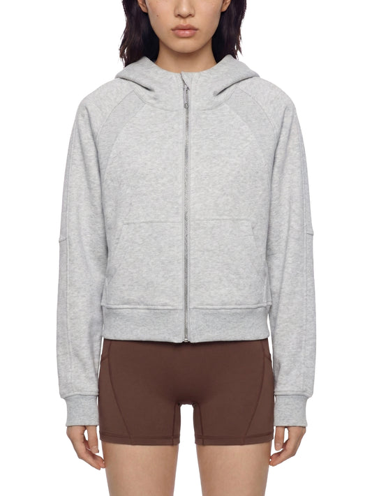 Cropped Zip-Through Hoodie