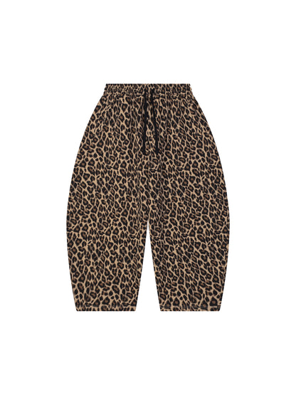 Unisex Leopard Barrel Leg Sweatpants