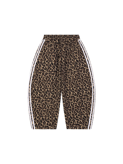 Unisex Leopard Barrel Leg Sweatpants
