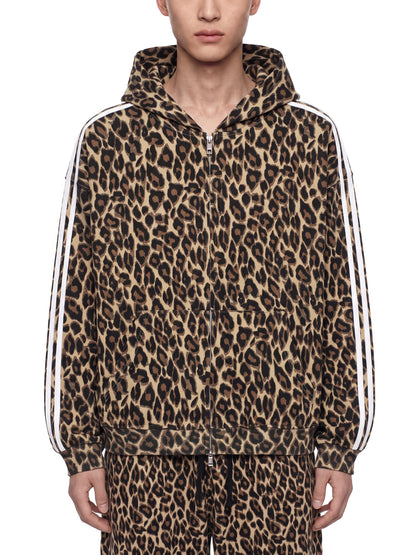 Unisex Leopard Full Zip Hoodie