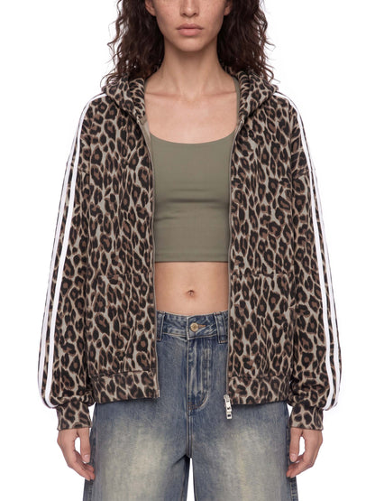 Unisex Leopard Full Zip Hoodie