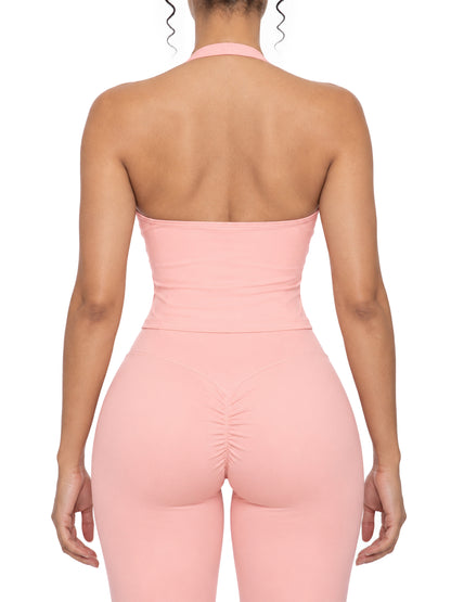 Women’s Ruched Halter Yoga Tank Top